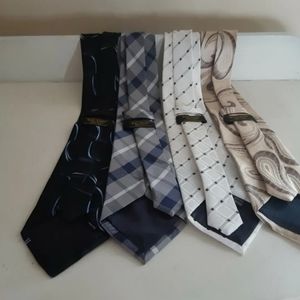 Lot Of 4 Kai Long Tie handmade 100% silk
